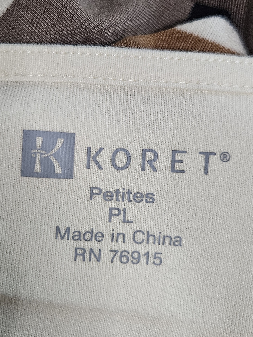 Koret Striped Short Sleeve Tee in Cream, Tan and Black - Picture 4 of 6